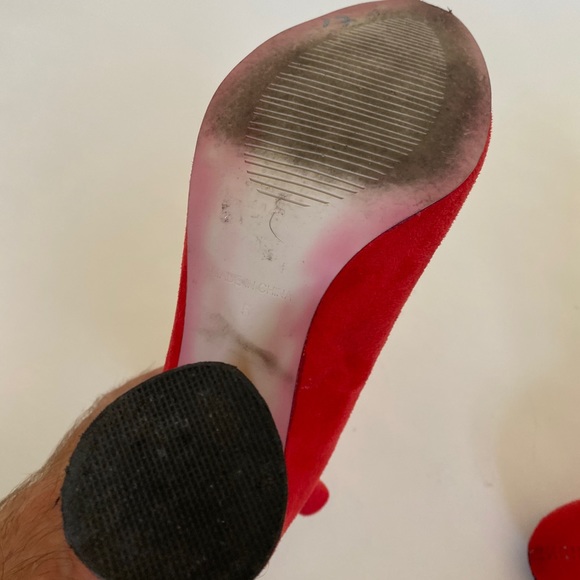 Red suede boots - Picture 4 of 4